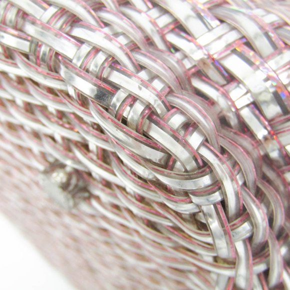 Anteprima Intreccio PB15F07178 Women's Wire Tote Bag Pink,Silver - Picture 6 of 13